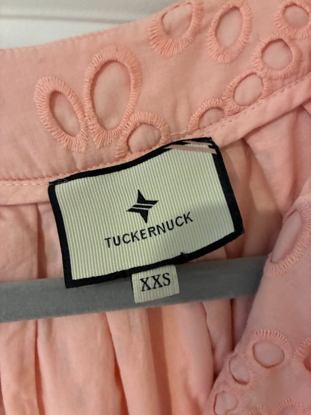 Tuckernuck Pink Salt Eyelet Finley Flutter Sleeve Top XXS - Picture 3 of 4